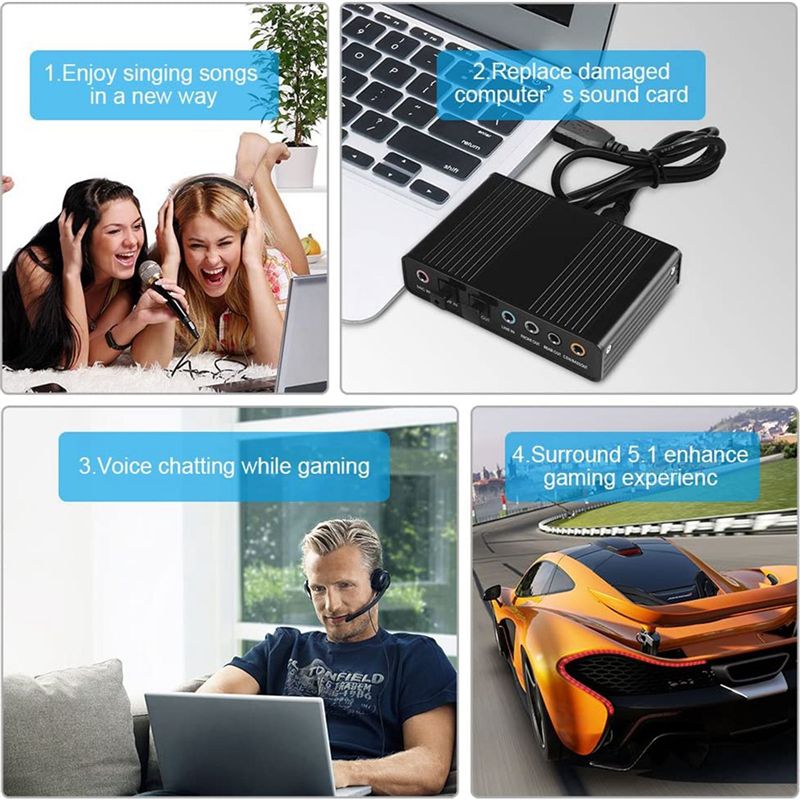 AA19 USB Optical Sound Card 6  - đánh giá và giá Usb Sound Card External