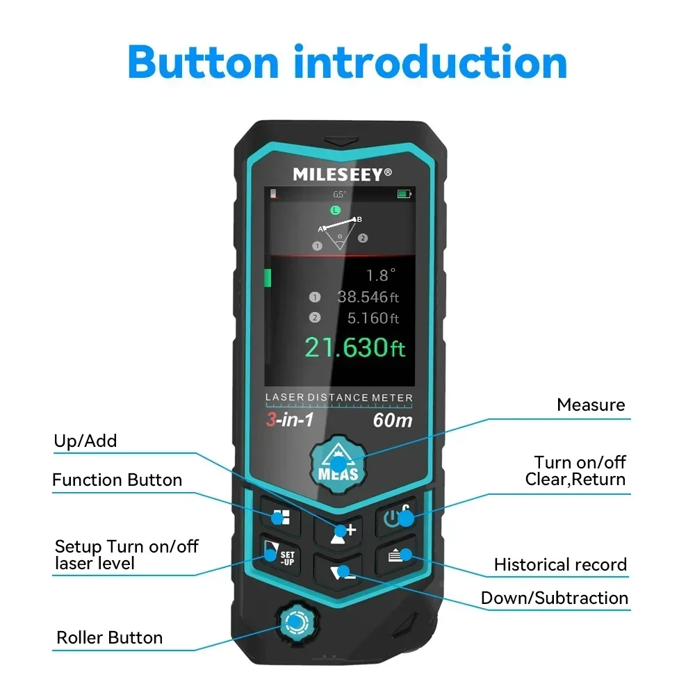 Mileseey R2B 60M USB Charging  - đánh giá và giá Laser Distance Measure
