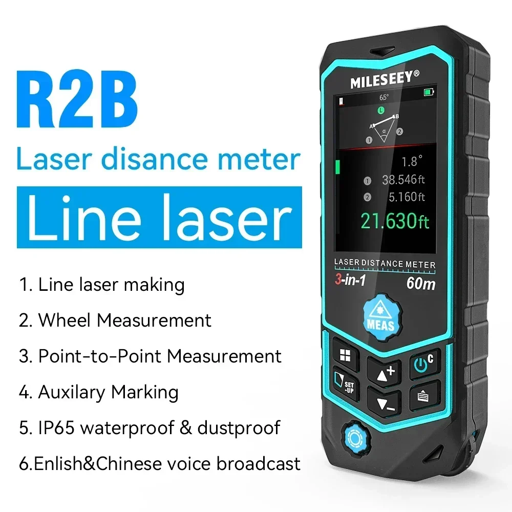 Mileseey R2B 60M USB Charging  - đánh giá và giá Laser Distance Measure