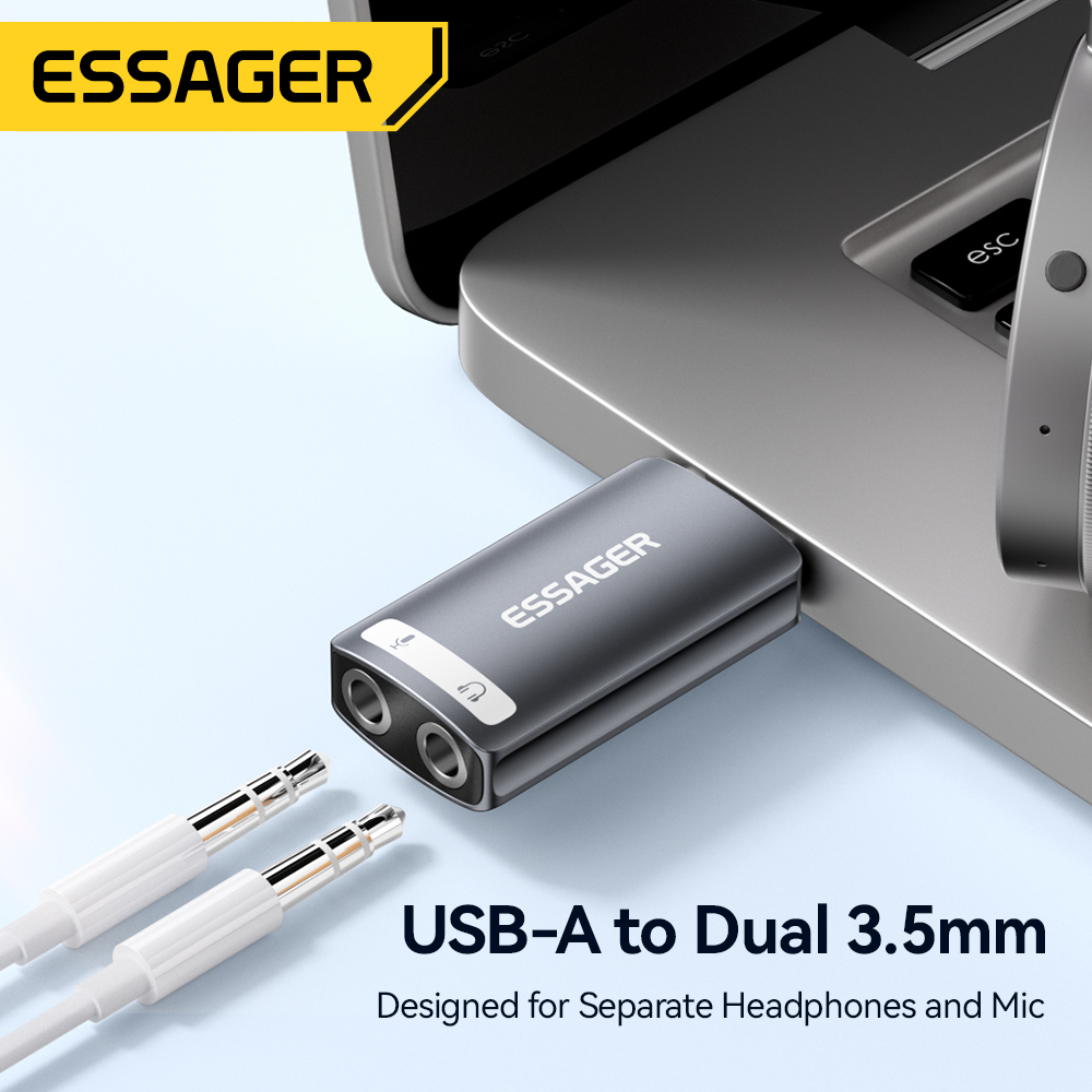 Essager USB Sound Card Externa - đánh giá và giá Usb Sound Card External