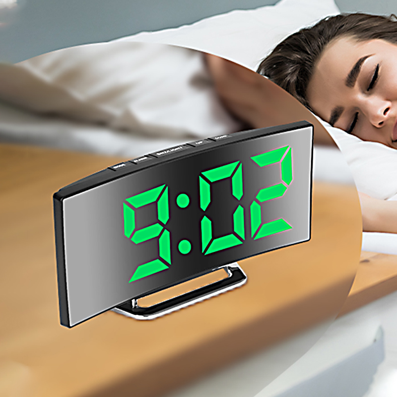 LED Digital Alarm Clock Curved - đánh giá và giá Modern Electronics Gadgets