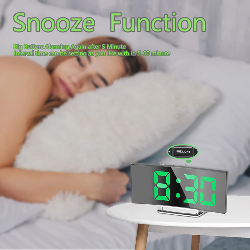 LED Digital Alarm Clock Curved - đánh giá và giá Modern Electronics Gadgets